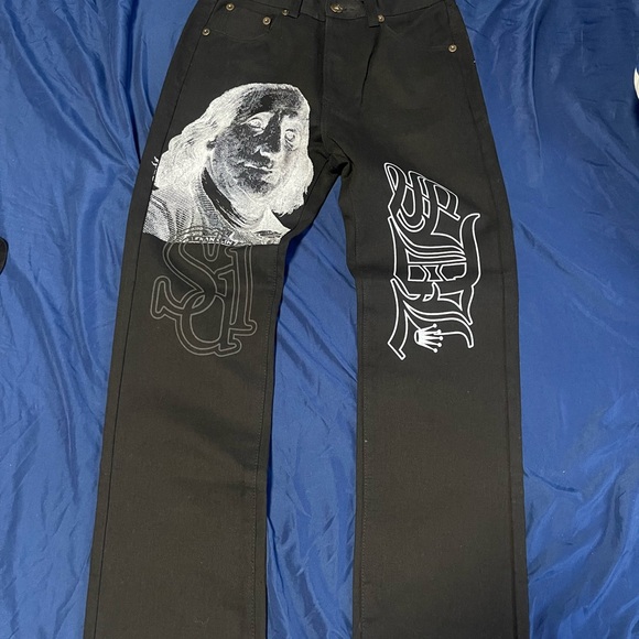Black Graphic Men Jeans